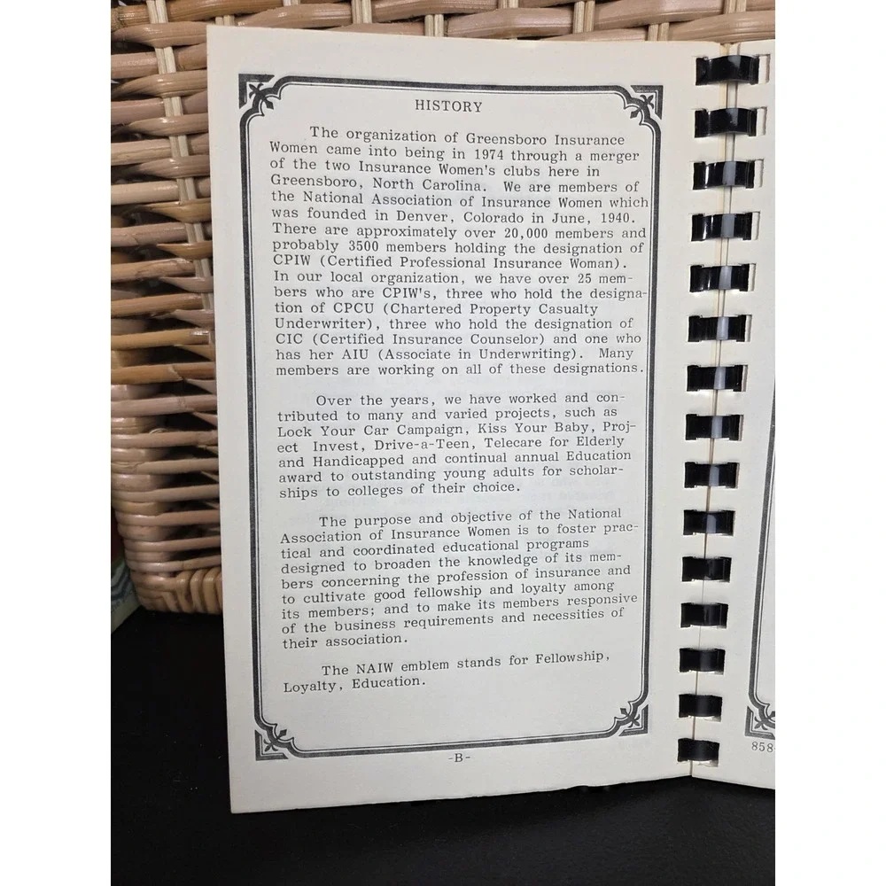 Greensboro Insurance‎ Women Cookbook Greensboro, North Carolina 1980s Spiral